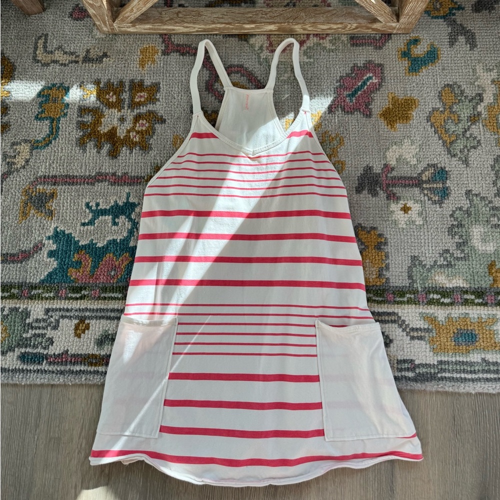 Striped Pink and White Women's Tank Top